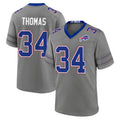 B.Bills #34 Thurman Thomas Player Gray Nickel City Home Game Qdoa Stitched Jerseys