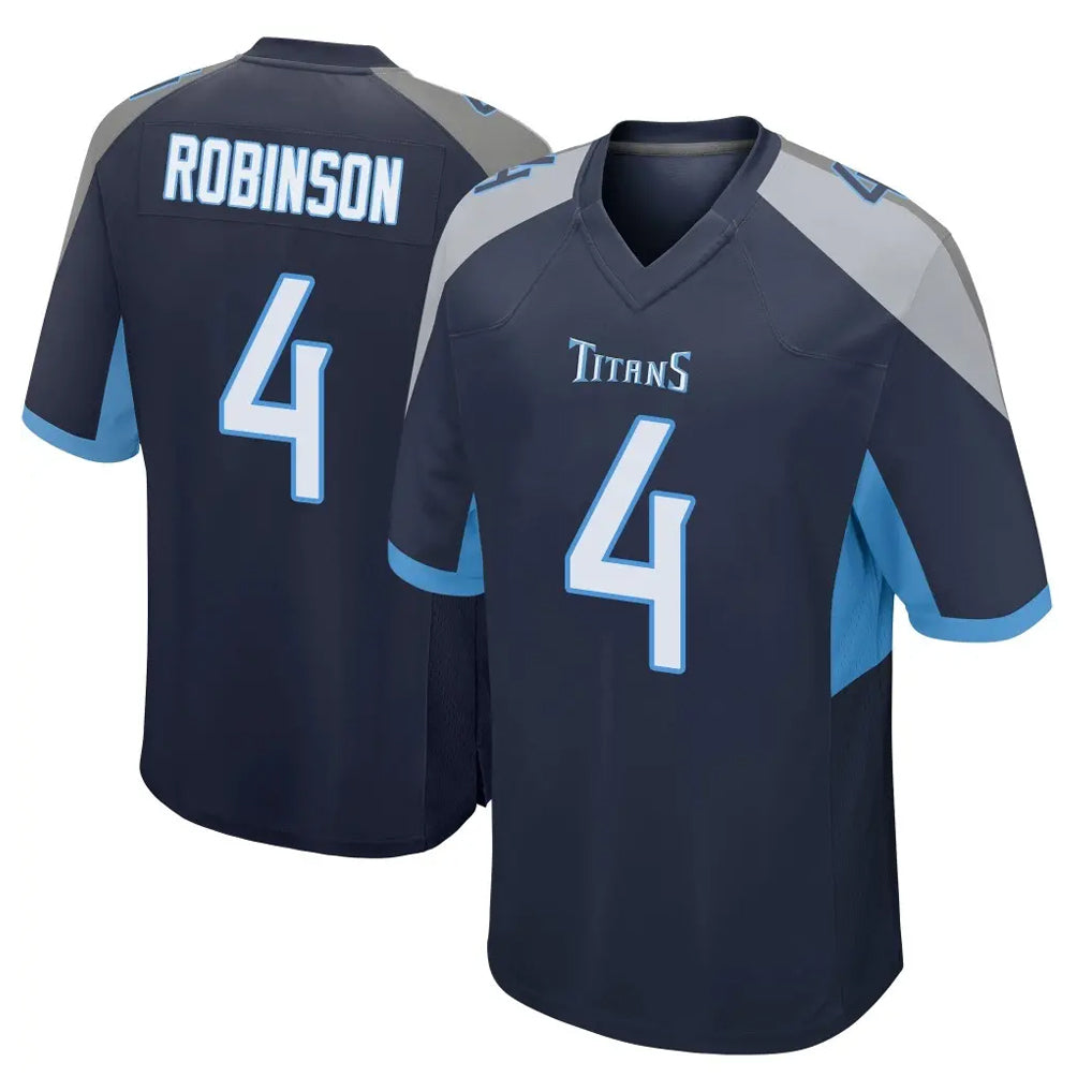 T.Titans #4 Wan'Dale Robinson Player Navy Home Game Qdoa Stitched Jerseys