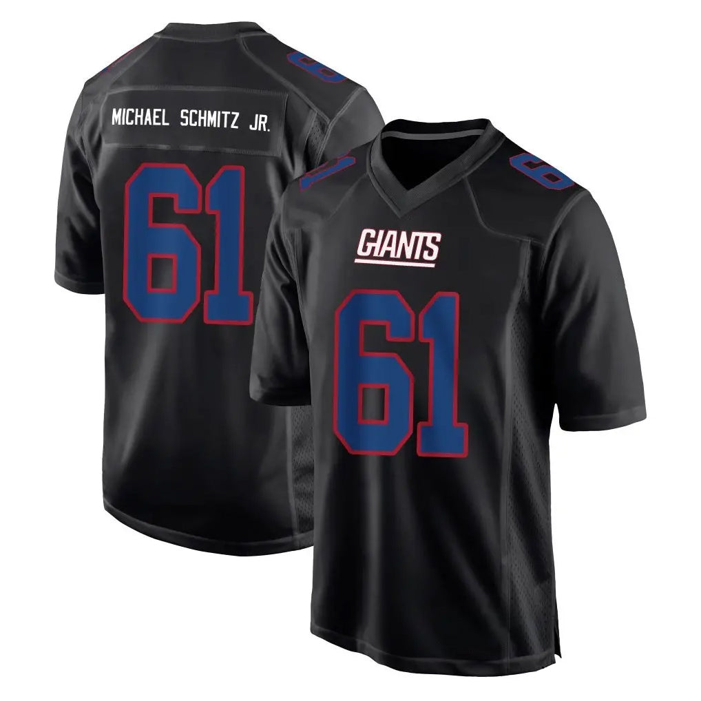 NY.Giants #61 John Michael Schmitz Jr. Player Carbon Fashion Limited Home Game Qdoa Stitched Jerseys