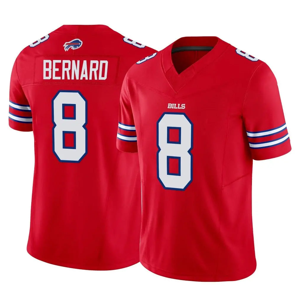 B.Bills #8 Terrel Bernard Player Red Vapor F.U.S.E. Jersey Limited Home Game Qdoa Stitched Jerseys